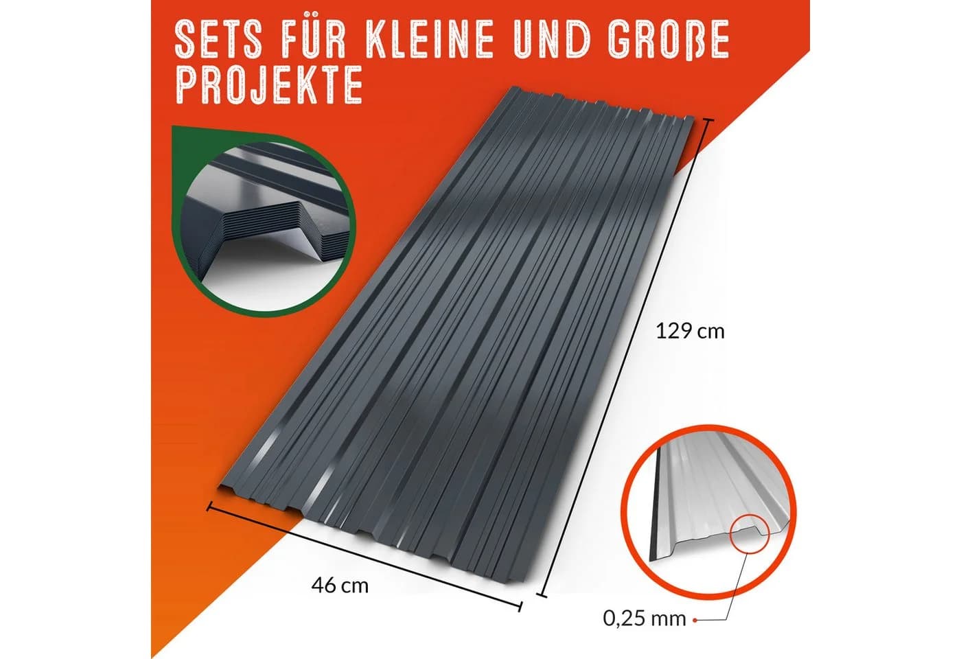 Gardebruk Gerätehaus Profilbleche 129x46cm Anthrazit - Bild 5