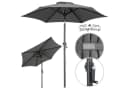 Kingsleeve Sonnenschirm Anthrazit 200 cm Aluminium Kurbel Bild 3