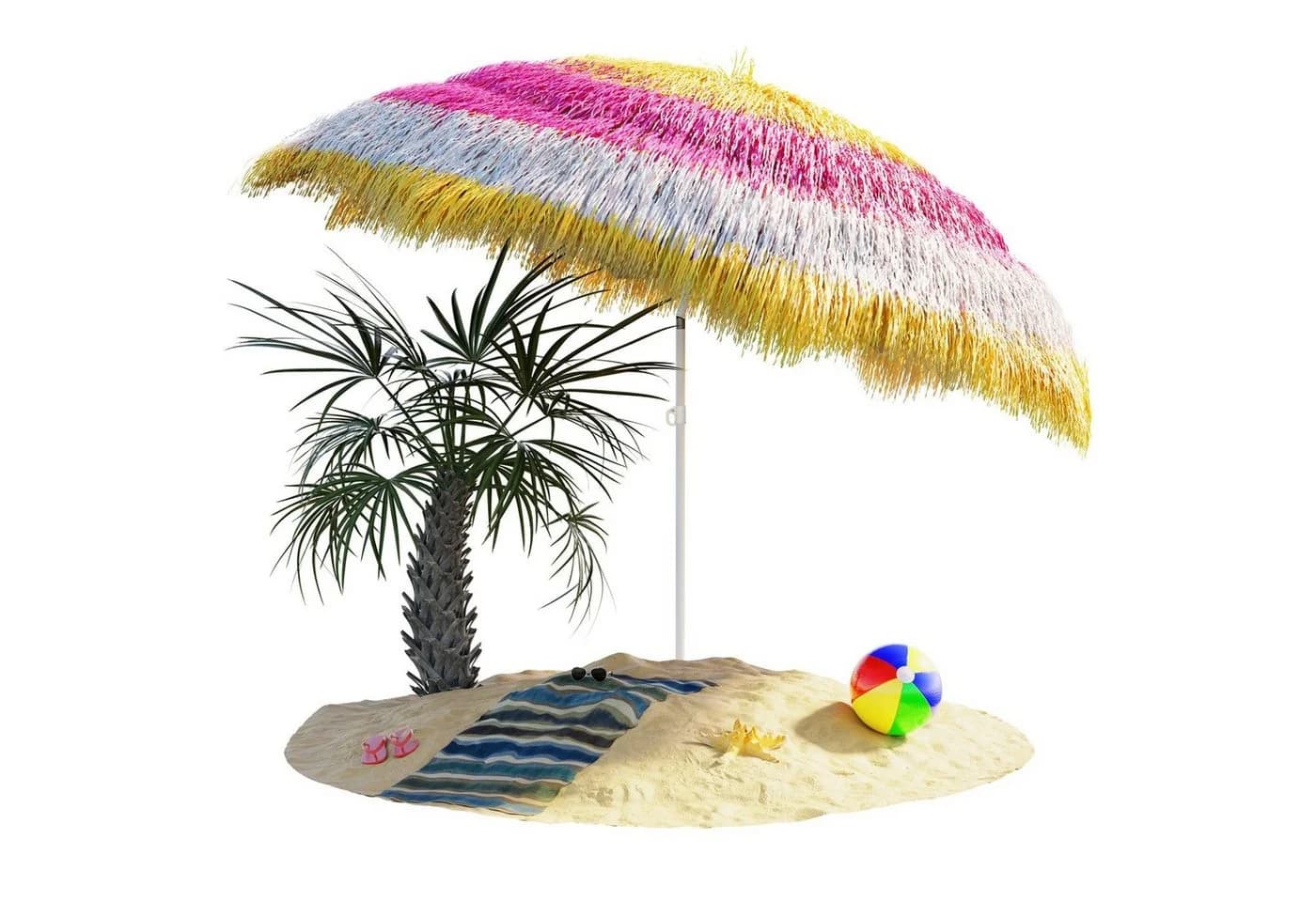 Kingsleeve Sonnenschirm Hawaii Bunt Neigbar Höhenverstellbar - Bild 2