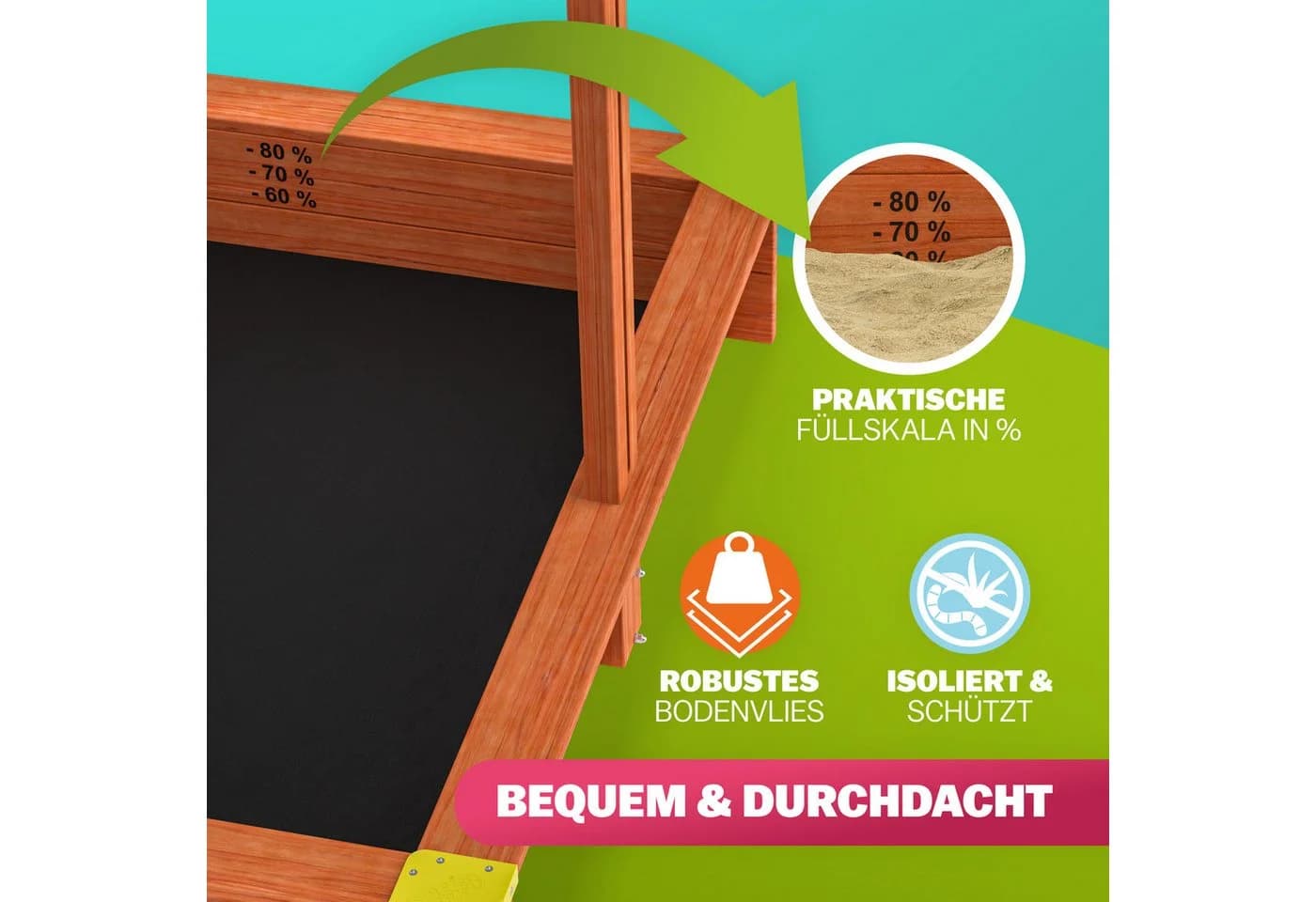 Spielwerk Sandkasten Sami mit Dach UV-Schutz - Bild 5