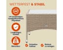 Casaria Beistelltisch Polyrattan Höhenverstellbar Glasplatte Bild 3