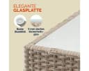Casaria Beistelltisch Polyrattan Höhenverstellbar Glasplatte Bild 5