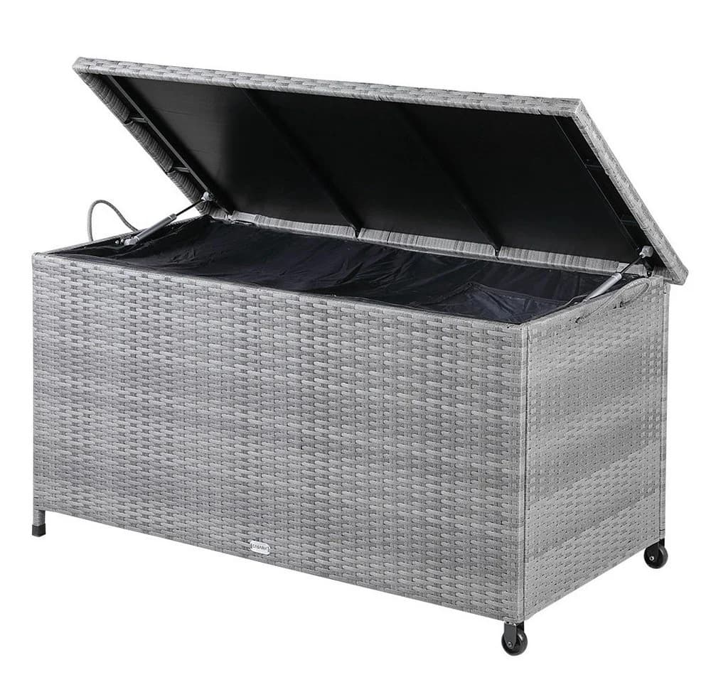 Casaria Auflagenbox Grau mit Rollen, Gasdruckfedern & Innenplane - Bild 3