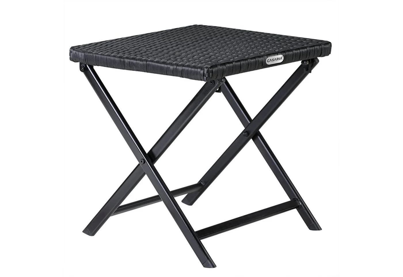 Casaria Gartenstuhl Rom Schwarz Polyrattan Klappbar - Bild 2