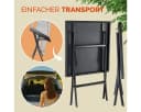 Casaria Klapptisch Rom Schwarz Polyrattan Klappbar Tragbar Bild 3