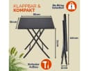Casaria Klapptisch Rom Schwarz Polyrattan Klappbar Tragbar Bild 4