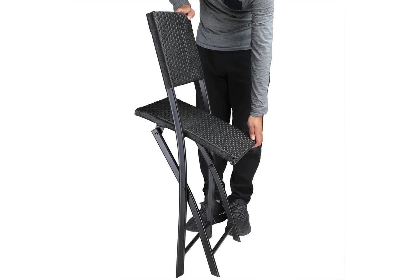 Casaria Klappstuhl Rom 2er Set Polyrattan Klappbar 120kg