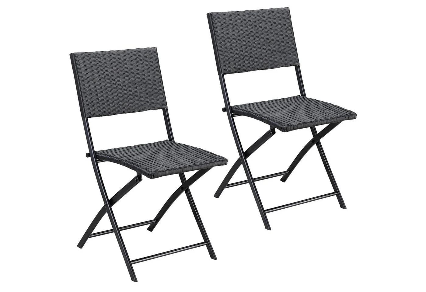 Casaria Klappstuhl Rom 2er Set Polyrattan Klappbar 120kg - Bild 2