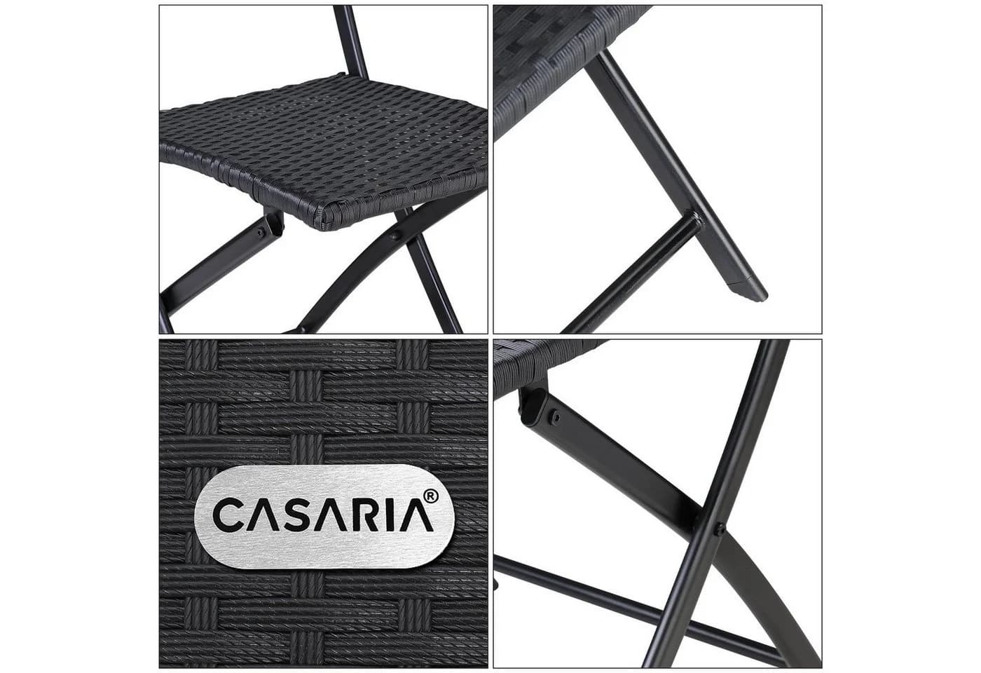 Casaria Klappstuhl Rom 2er Set Polyrattan Klappbar 120kg - Bild 4