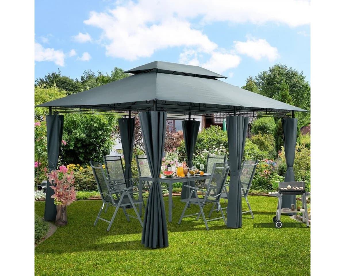 Casaria Pavillon Topas 3x4m Anthrazit UV-Schutz 50+ Metall