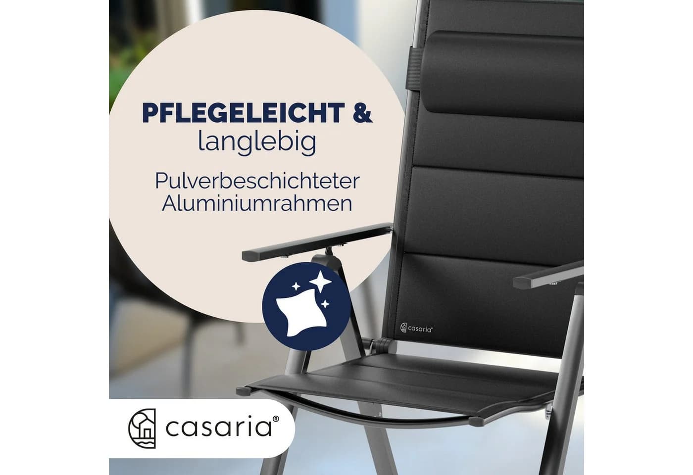 Casaria Gartenstuhl Bern Premium 2er Set Gepolstert Alu - Bild 5