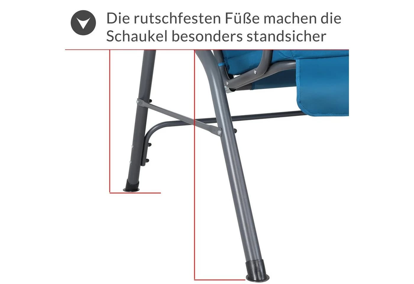 Casaria Hollywoodschaukel 2-Sitzer Atlantik Blau Wetterfest - Bild 5