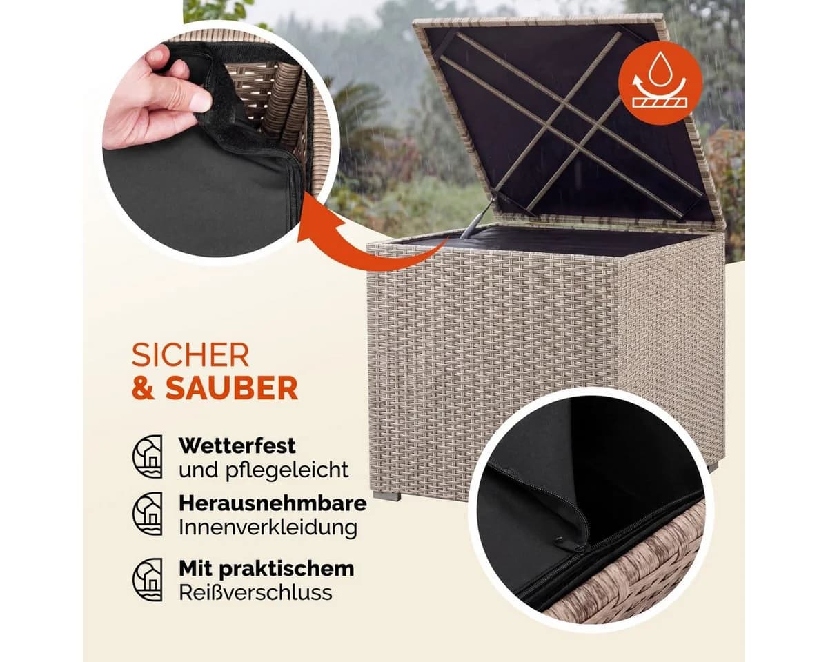 Casaria Auflagenbox 318L mit Deckel und Gasdruckfeder - Bild 3