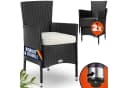 Casaria Gartenstuhl 2er Set Stapelbar Polyrattan mit Auflagen Bild 2