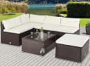 Casaria Perth 16-tlg. Gartenmöbel Set Braun Polyrattan mit Kissen Bild 1