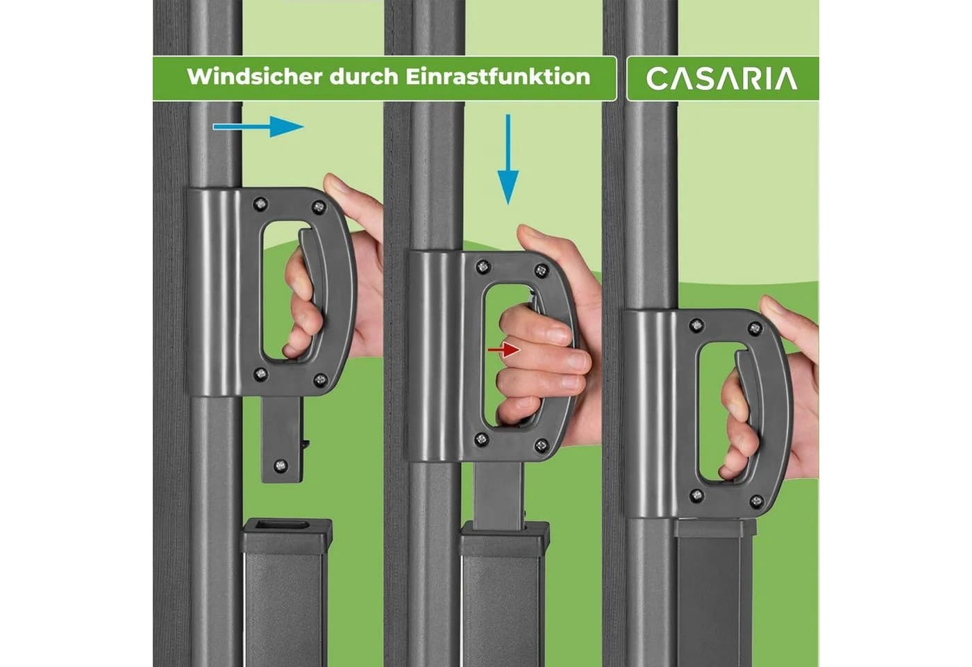 Casaria Balkonsichtschutz Norsara Seitenmarkise Grau Ausziehbar - Bild 3