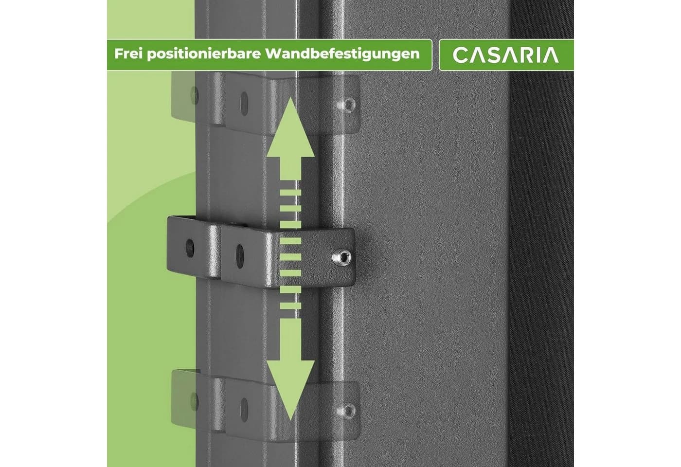 Casaria Balkonsichtschutz Norsara Seitenmarkise Grau Ausziehbar - Bild 4