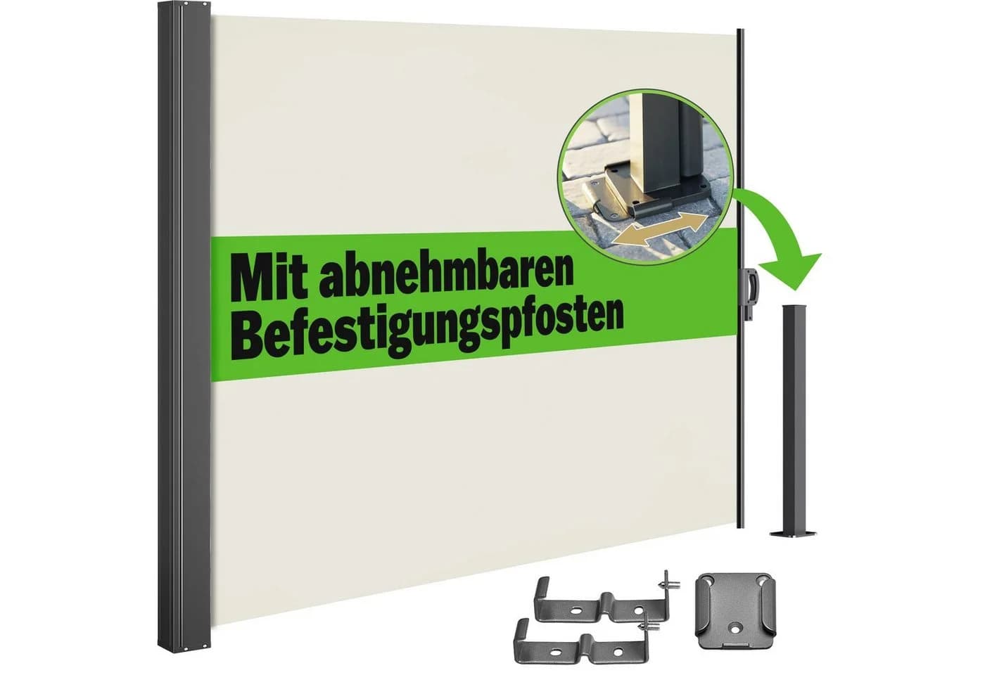 Casaria Balkonsichtschutz Norsara Seitenmarkise 180x300cm Ausziehbar - Bild 2