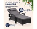 Casaria Gartenliege Polyrattan mit Rollen 5-fach verstellbar Bild 1