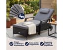 Casaria Gartenliege Polyrattan mit Rollen 5-fach verstellbar Bild 3