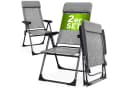 Casaria Gartenstuhl Klappbar 2er Set Aluminium Verstellbare Rückenlehne Grau Bild 2