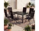 Casaria Garten-Essgruppe Bern 7-tlg. WPC Aluminium Klappbar Anthrazit Bild 1
