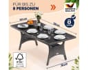Casaria Gartentisch Wetterfest WPC Polyrattan Grau Bild 1