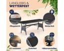 Casaria Gartentisch Wetterfest WPC Polyrattan Grau Bild 3