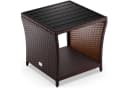 Casaria Beistelltisch Braun Wetterfest Polyrattan WPC Outdoor Bild 2