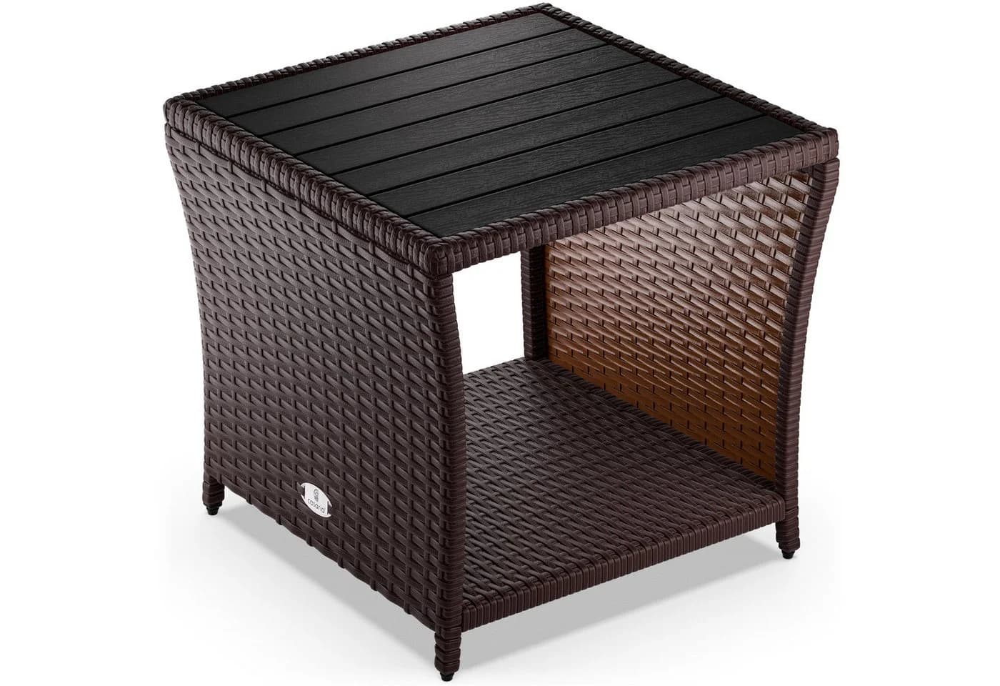 Casaria Beistelltisch Braun Wetterfest Polyrattan WPC Outdoor - Bild 2