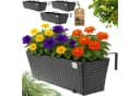 Casaria Blumenkasten 4er Set 11L Polyrattan mit Halterung Bild 2