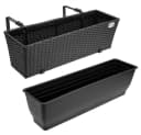 Casaria Blumenkasten 4er Set 11L Polyrattan mit Halterung Bild 3