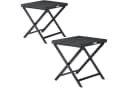 Casaria Gartenstuhl Rom 2er Set Schwarz Polyrattan Klappbar Bild 2