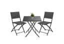 Casaria Balkonset Rom Polyrattan 3-tlg. Klappbar Platzsparend 2 Personen Wetterfest Bild 2