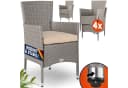 Casaria Gartenstuhl 4er Set Polyrattan Beige Stapelbar Bild 2