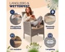 Casaria Gartenstuhl 4er Set Polyrattan Beige Stapelbar Bild 3