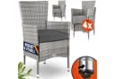 Casaria Gartenstuhl 4er Set Grau Polyrattan Stapelbar Bild 2