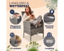 Casaria Gartenstuhl 4er Set Grau Polyrattan Stapelbar Bild 3