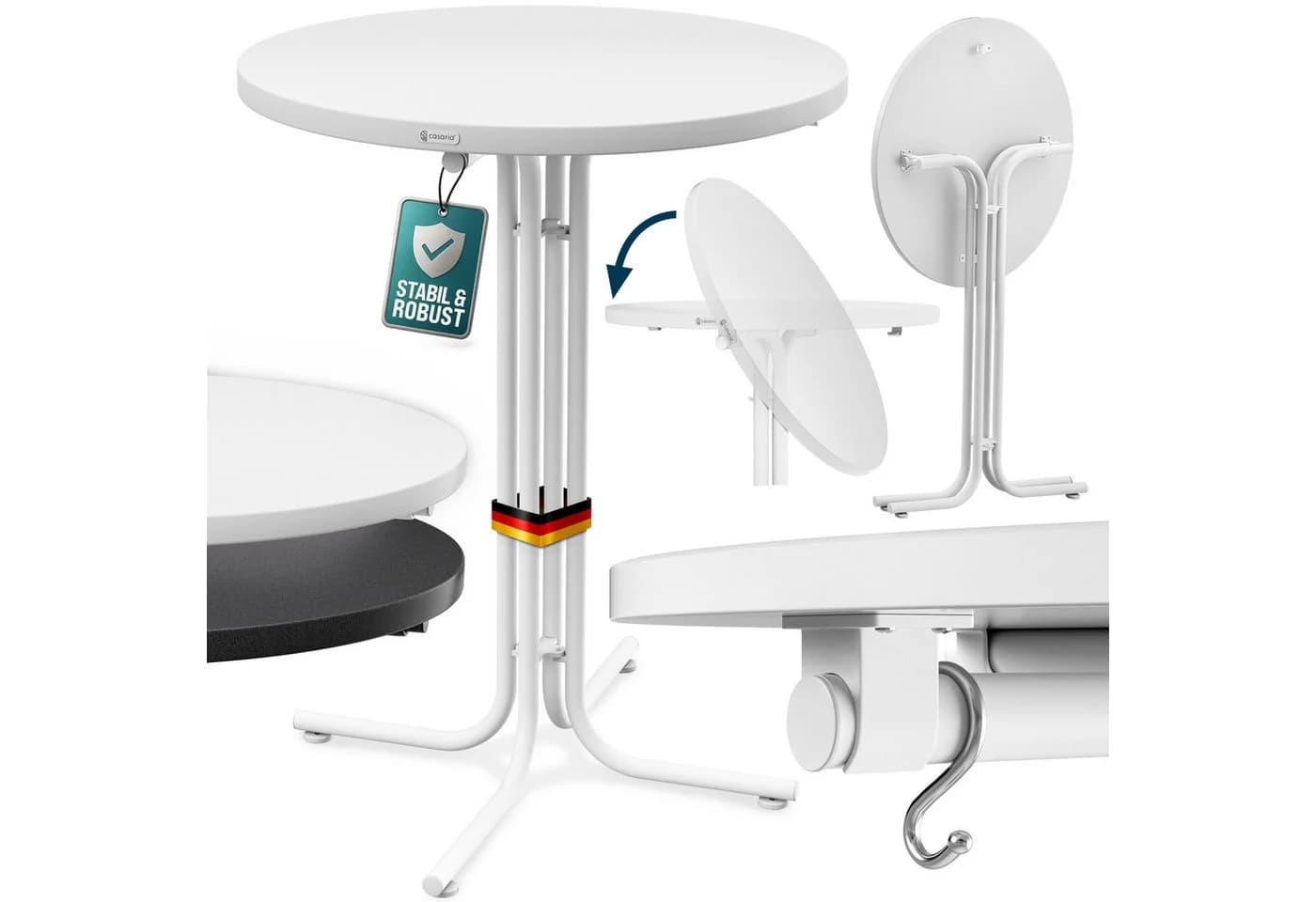 Casaria Stehtisch Klappbar Weiß Garten Metall - Bild 2