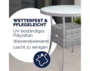 Casaria Gartentisch Rund Milchglas Wetterfest Polyrattan Bild 1