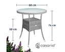 Casaria Gartentisch Rund Milchglas Wetterfest Polyrattan Bild 3