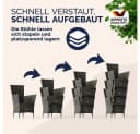 Casaria Garten-Essgruppe 5-tlg. Grau/Beige Polyrattan mit Glasplatte Bild 5