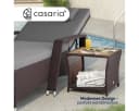 Casaria Beistelltisch Polyrattan Akazienholz 45x45x40cm Wetterfest Bild 3