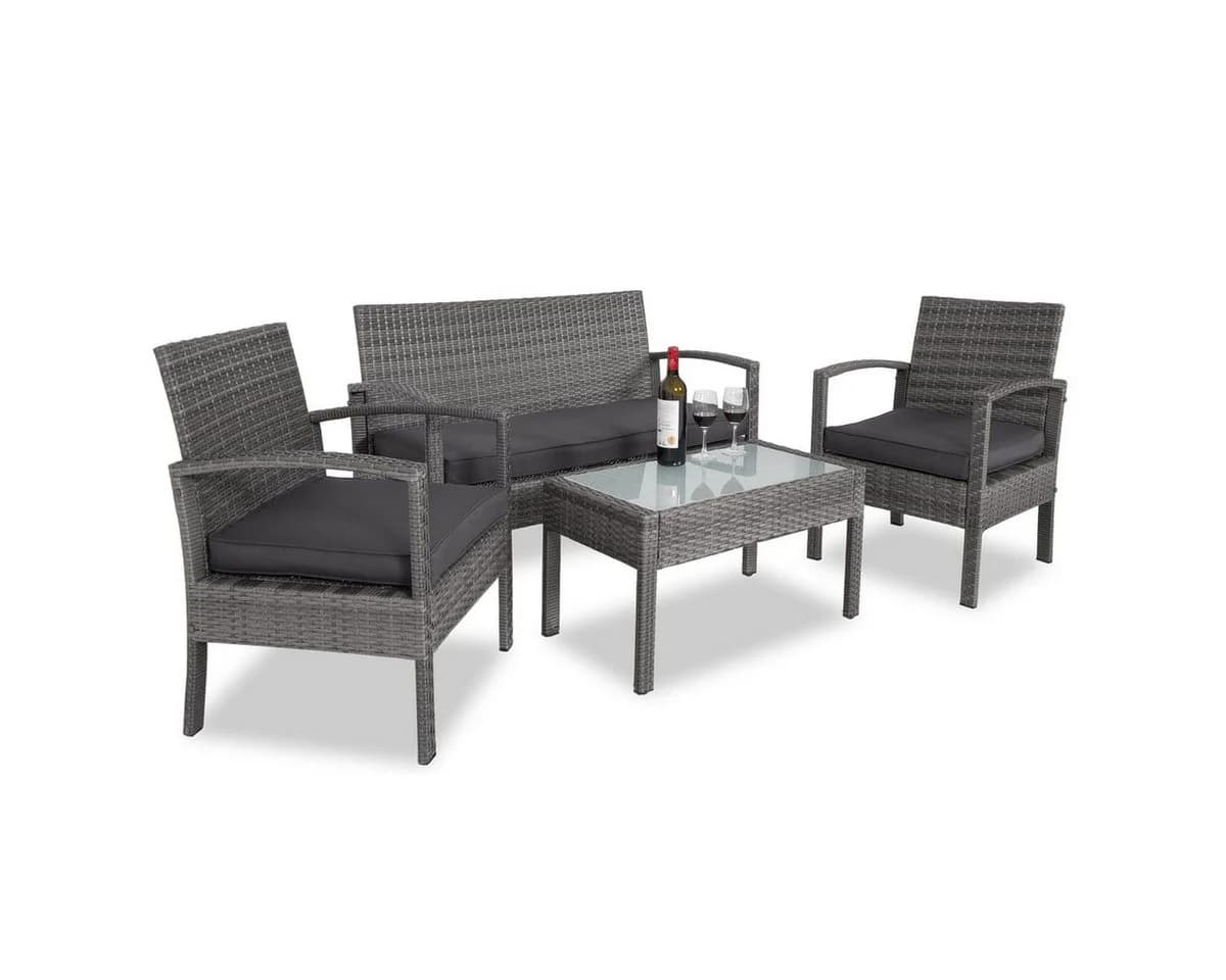 Casaria Balkonset 4 Personen Wetterfest Polyrattan - Bild 2