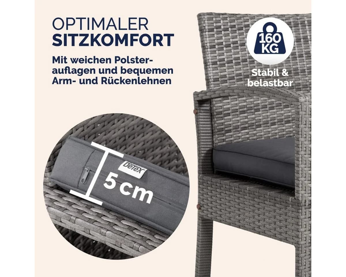 Casaria Balkonset 4 Personen Wetterfest Polyrattan - Bild 3