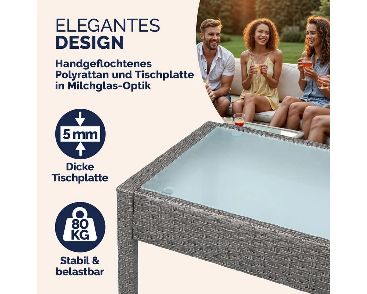 Casaria Balkonset 4 Personen Wetterfest Polyrattan - Bild 4