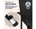 Casaria Gartenstuhl Stapelbar Wetterfest Polyrattan Schwarz Outdoor Bild 1