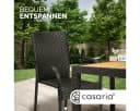 Casaria Gartenstuhl Stapelbar Wetterfest Polyrattan Schwarz Outdoor Bild 3