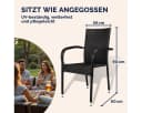 Casaria Gartenstuhl Stapelbar Wetterfest Polyrattan Schwarz Outdoor Bild 4