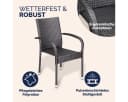Casaria Gartenstuhl Stapelbar Wetterfest Polyrattan Braun Bild 5